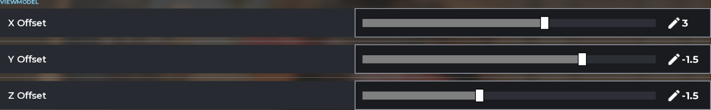 Viewmodel settings screenshot